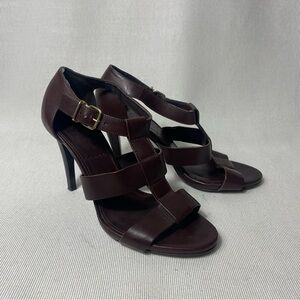 J CREW Brown Leather Strappy Heels